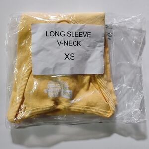 Big Bud Press Yellow Long Sleeve V-Neck Top XS